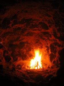 Fire in a cave
